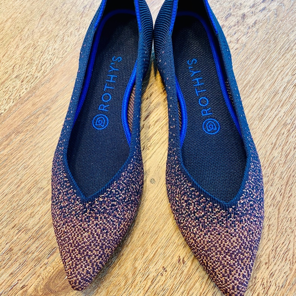SUPER RARE Rothy’s Midnight Metallic Point 8.5